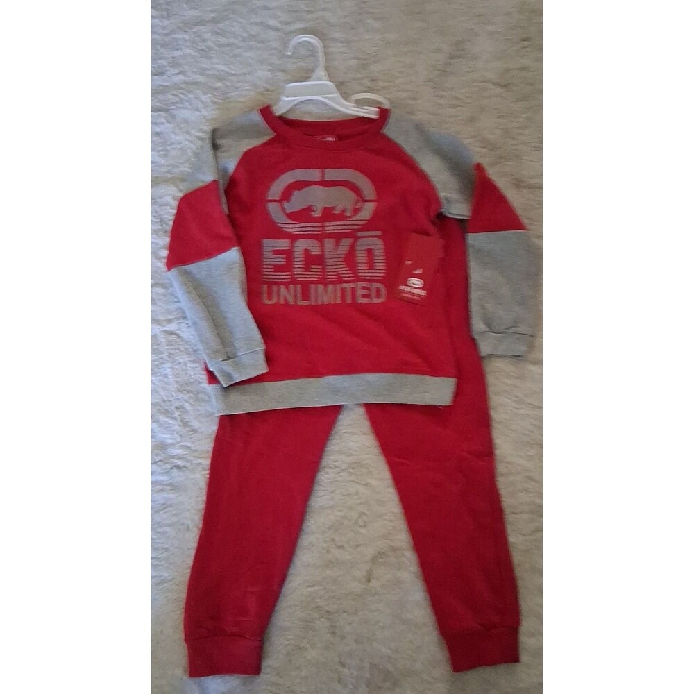 ECKO UNLIMITED Red & Gray Boys Sweatshirt & Pants Set